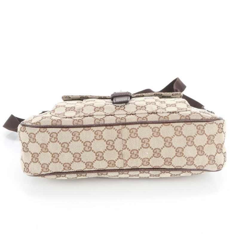 Gucci GG Canvas 114272 Leather Shoulder Bag Crossbody Messenger Genuine Leather