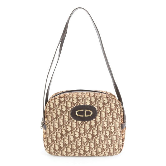 Vintage Christian Dior Trotter Leather Shoulder Bag Shoulder Brown Women's REM