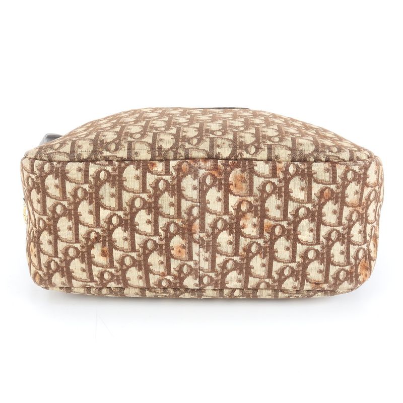 Vintage Christian Dior Trotter Leather Shoulder Bag Shoulder Brown Women's REM