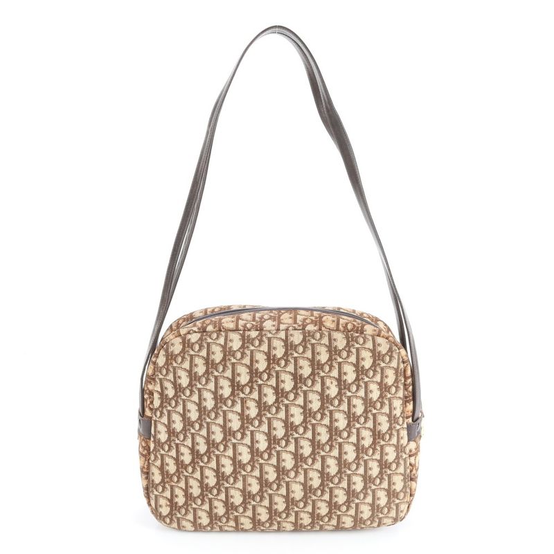 Vintage Christian Dior Trotter Leather Shoulder Bag Shoulder Brown Women's REM