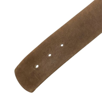 Dior Rhinestone Velvet Belt Accessories Leather Brown Gold [size 70] Christian