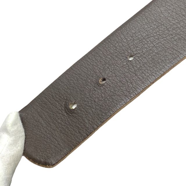 Dior Rhinestone Velvet Belt Accessories Leather Brown Gold [size 70] Christian