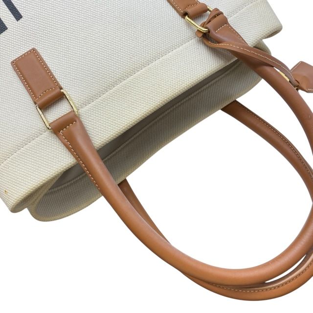 Celine S-sl5119 Horizontal Cabas Handbag Tote Bag Logo Large Canvas Leather