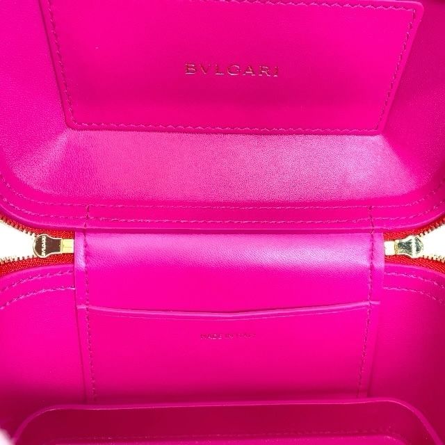 Bulgari Serpenti 2WAY Vanity Bag Handbag Jewelry Box Shoulder Bag Red Leather