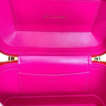 Bulgari Serpenti 2WAY Vanity Bag Handbag Jewelry Box Shoulder Bag Red Leather