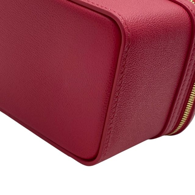 Bulgari Serpenti 2WAY Vanity Bag Handbag Jewelry Box Shoulder Bag Red Leather