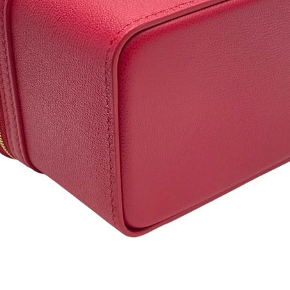 Bulgari Serpenti 2WAY Vanity Bag Handbag Jewelry Box Shoulder Bag Red Leather