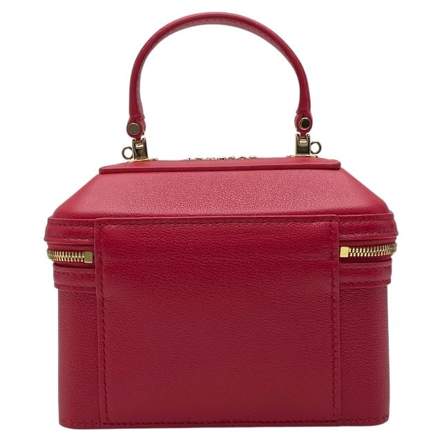 Bulgari Serpenti 2WAY Vanity Bag Handbag Jewelry Box Shoulder Bag Red Leather