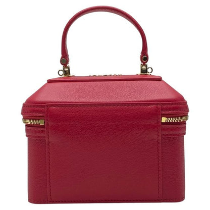 Bulgari Serpenti 2WAY Vanity Bag Handbag Jewelry Box Shoulder Bag Red Leather