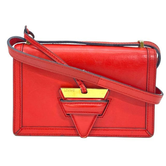 Loewe Barcelona Shoulder Bag Crossbody Bag Shoulder Crossbody Logo Leather Red