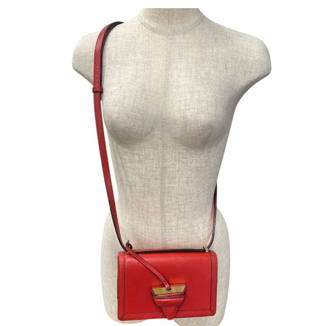 Loewe Barcelona Shoulder Bag Crossbody Bag Shoulder Crossbody Logo Leather Red