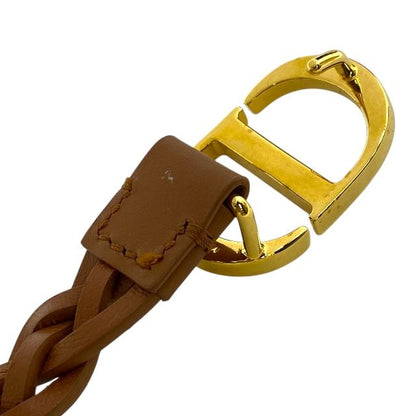 Dior B0088ubcw44m90 Belt Double Belt Logo Buckle Mesh Leather GP Brown And Gold