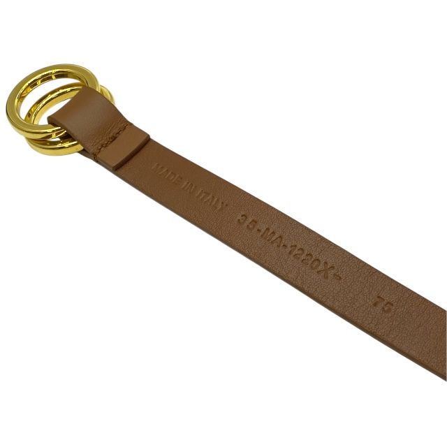 Dior B0088ubcw44m90 Belt Double Belt Logo Buckle Mesh Leather GP Brown And Gold