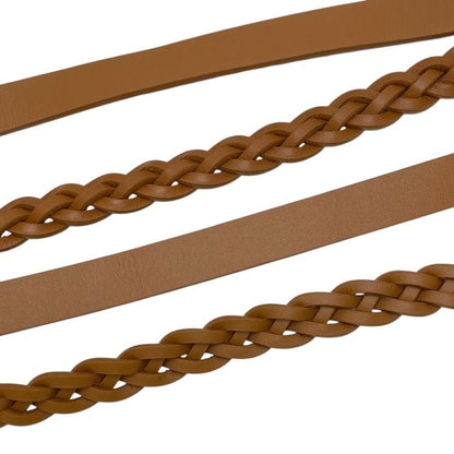 Dior B0088ubcw44m90 Belt Double Belt Logo Buckle Mesh Leather GP Brown And Gold