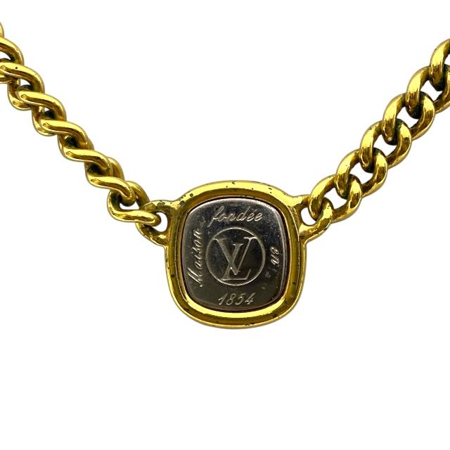 Louis Vuitton M61090 ID LV Necklace Jewelry Chain Silver Gold Metal GP Louis