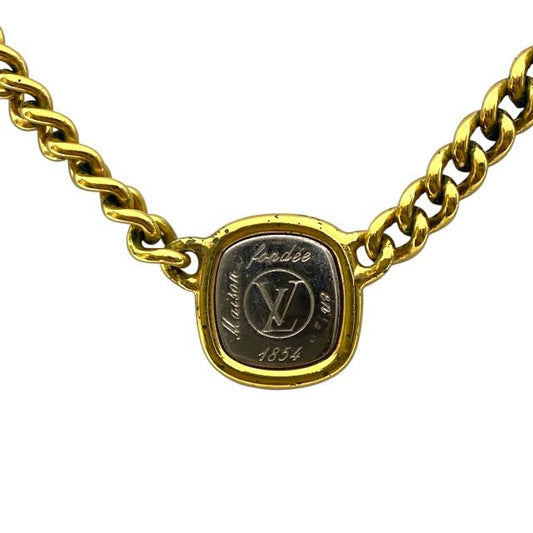 Louis Vuitton M61090 ID LV Necklace Jewelry Chain Silver Gold Metal GP Louis