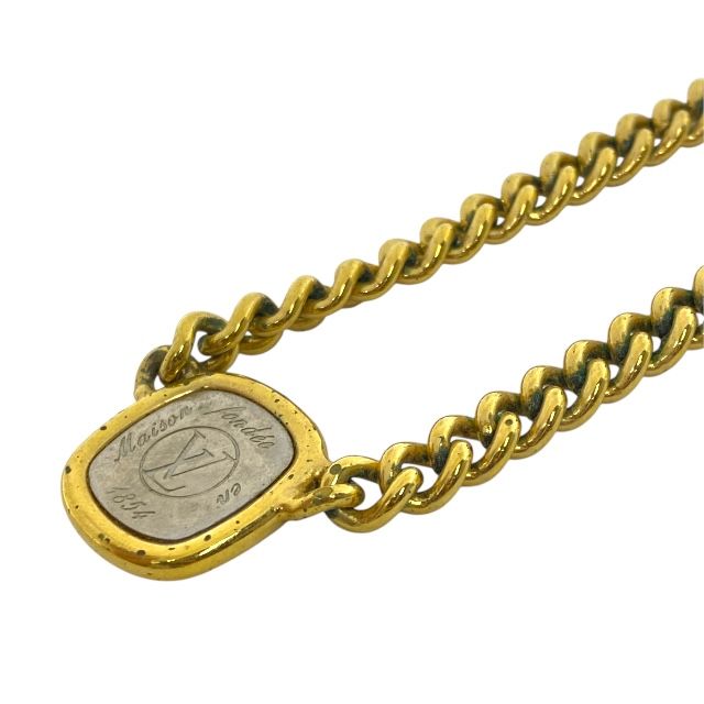 Louis Vuitton M61090 ID LV Necklace Jewelry Chain Silver Gold Metal GP Louis