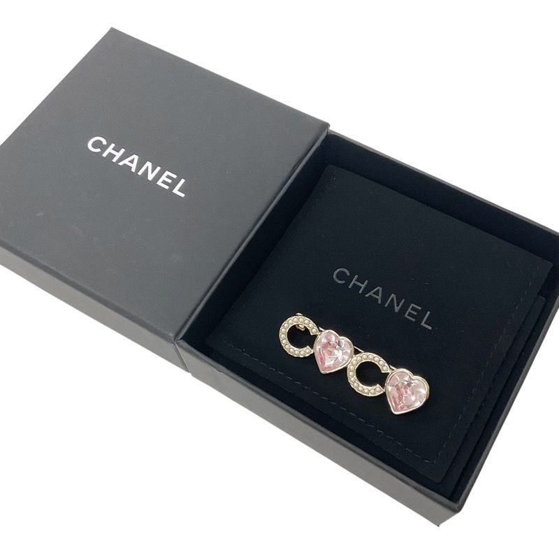 Chanel Brooch Corsage Gold Logo Bijou Heart