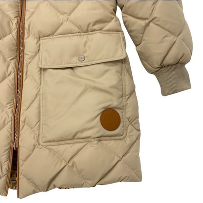 Hermes Outer Beige Brown Yellow Down Reversible With Belt