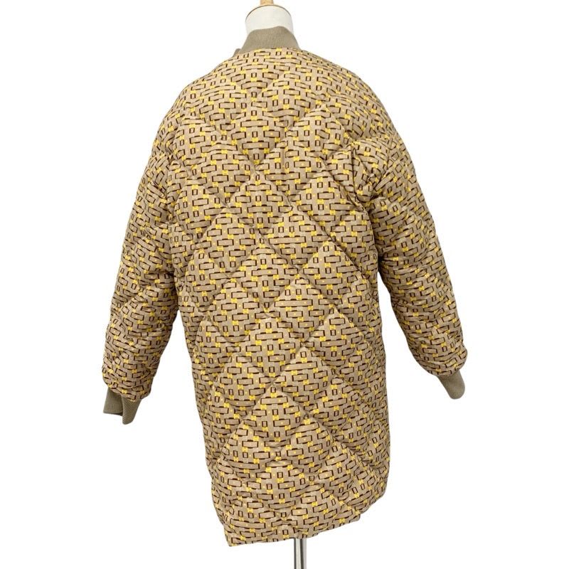 Hermes Outer Beige Brown Yellow Down Reversible With Belt