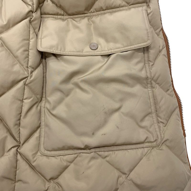 Hermes Outer Beige Brown Yellow Down Reversible With Belt