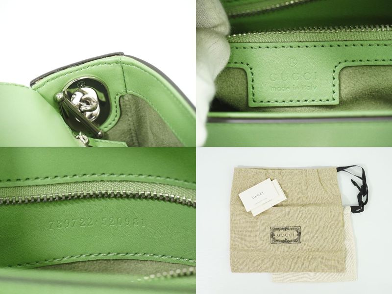 Authentic Gucci Petit GG 2WAY Mini Shoulder Bag Handbag Pochette Leather Light