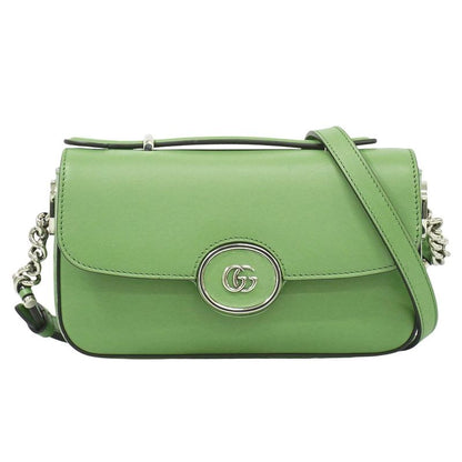 Authentic Gucci Petit GG 2WAY Mini Shoulder Bag Handbag Pochette Leather Light