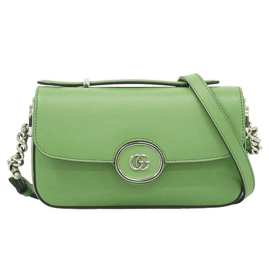 Authentic Gucci Petit GG 2WAY Mini Shoulder Bag Handbag Pochette Leather Light