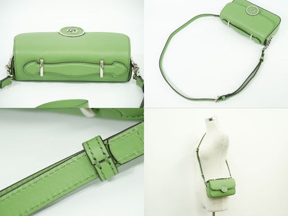 Authentic Gucci Petit GG 2WAY Mini Shoulder Bag Handbag Pochette Leather Light