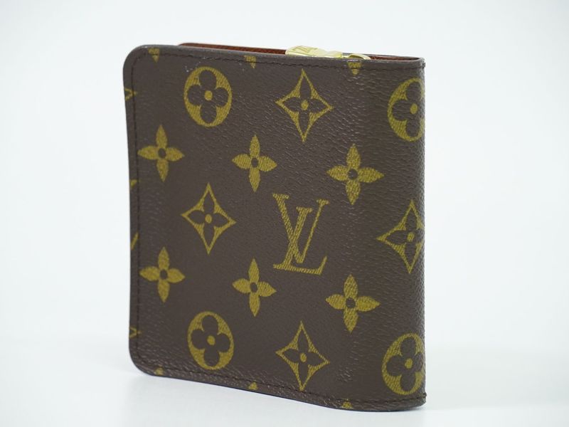 Authentic Louis Vuitton LV Compact Zip Monogram Fold Wallet Brown M61667