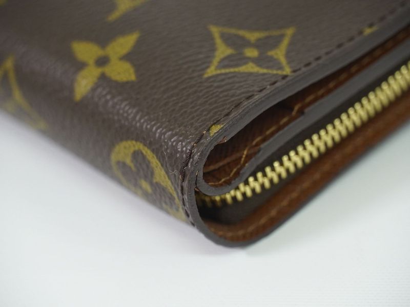 Authentic Louis Vuitton LV Compact Zip Monogram Fold Wallet Brown M61667