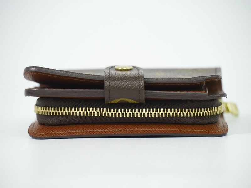 Authentic Louis Vuitton LV Compact Zip Monogram Fold Wallet Brown M61667