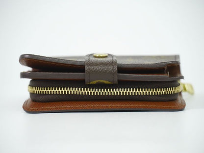 Authentic Louis Vuitton LV Compact Zip Monogram Fold Wallet Brown M61667