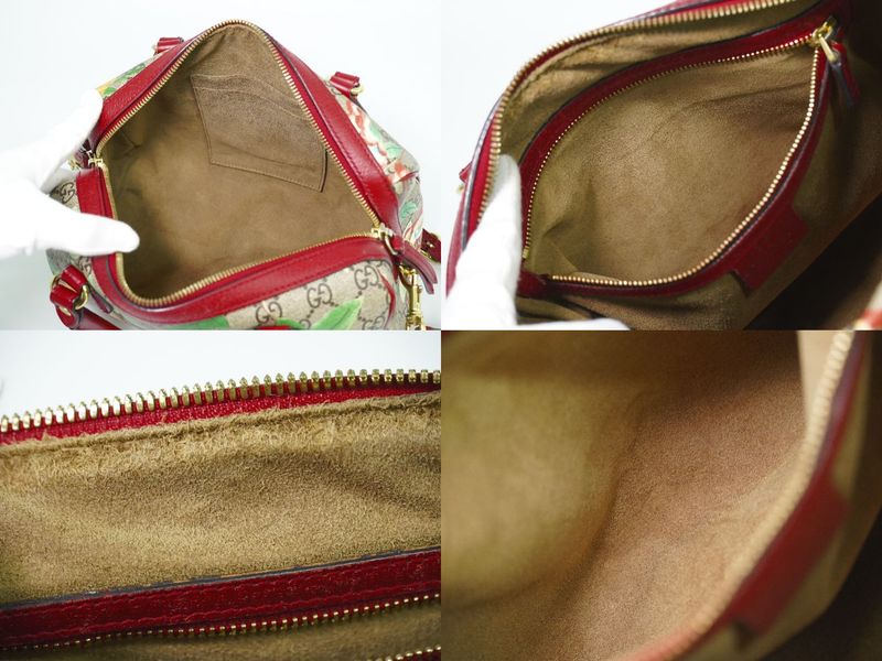 Authentic Gucci Tian GG Supreme 2WAY Shoulder Bag Mini Boston Bag Pochette