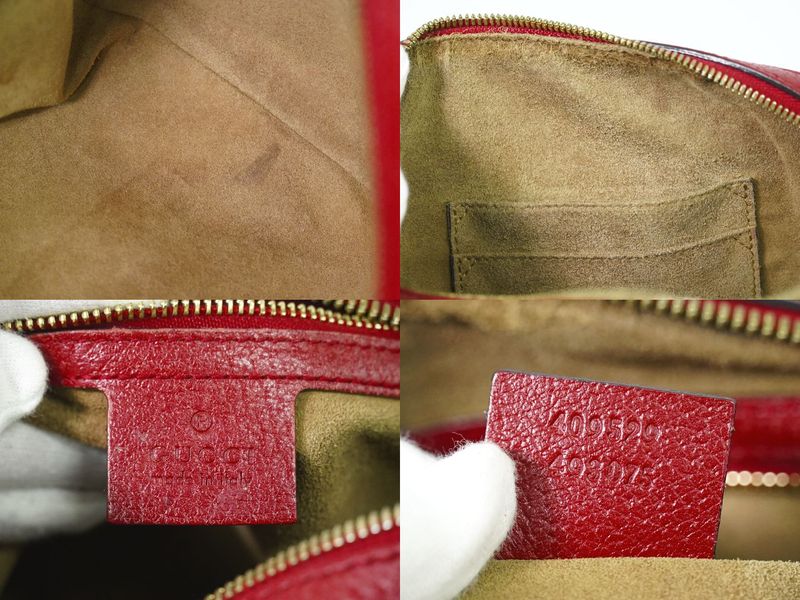 Authentic Gucci Tian GG Supreme 2WAY Shoulder Bag Mini Boston Bag Pochette