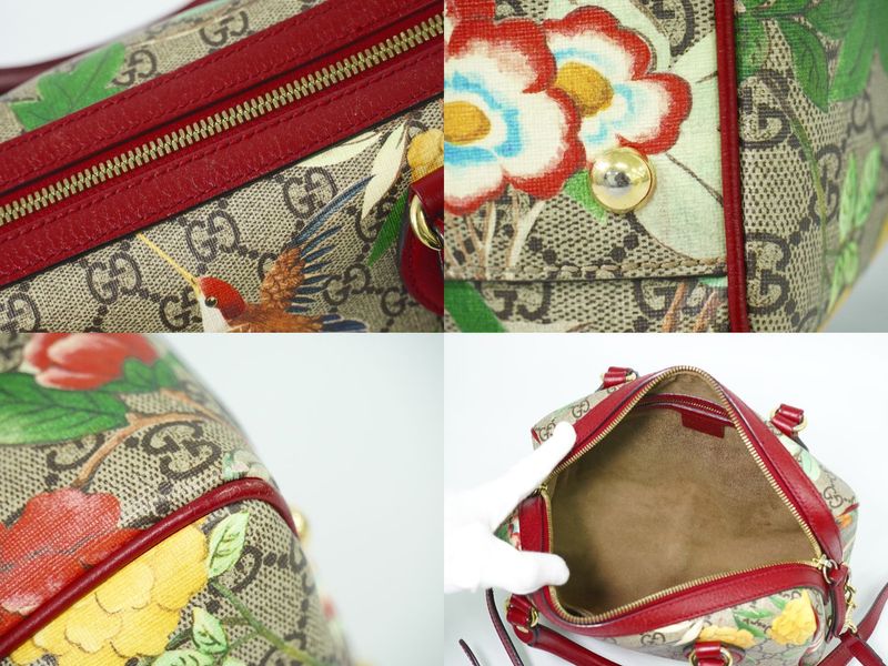 Authentic Gucci Tian GG Supreme 2WAY Shoulder Bag Mini Boston Bag Pochette