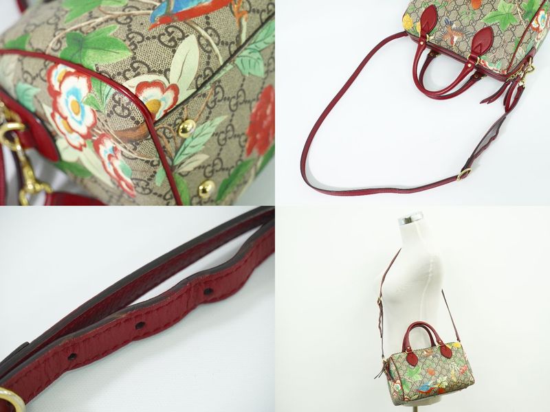 Authentic Gucci Tian GG Supreme 2WAY Shoulder Bag Mini Boston Bag Pochette