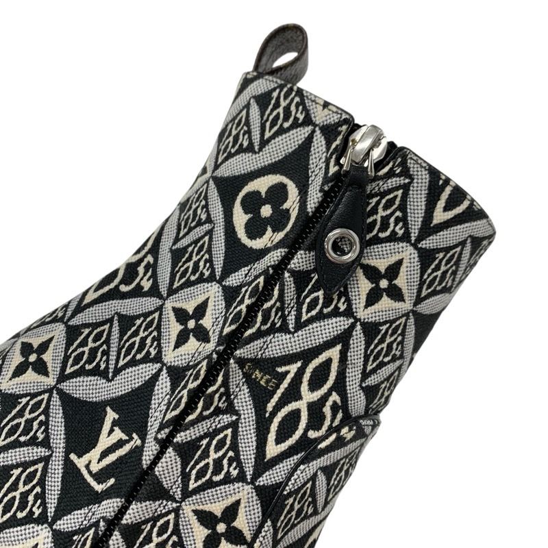 Louis Vuitton Silhouette Line Monogram Boots Short Boots Shoes Fabric Black