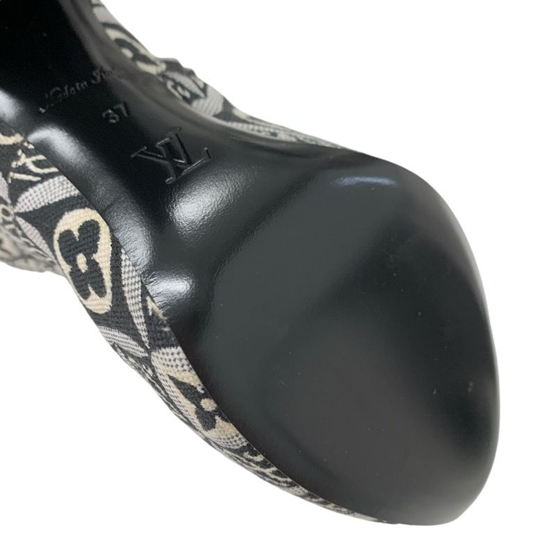 Louis Vuitton Silhouette Line Monogram Boots Short Boots Shoes Fabric Black