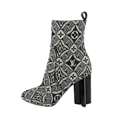 Louis Vuitton Silhouette Line Monogram Boots Short Boots Shoes Fabric Black