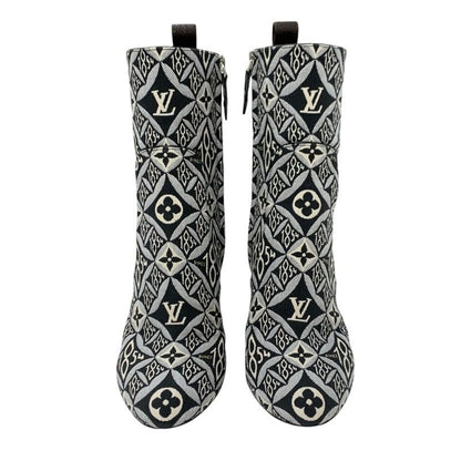 Louis Vuitton Silhouette Line Monogram Boots Short Boots Shoes Fabric Black
