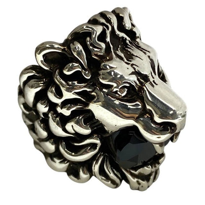 Gucci 402763 Lion's Head Ring Accessories GP Silver [size 16] Gucci Unisex