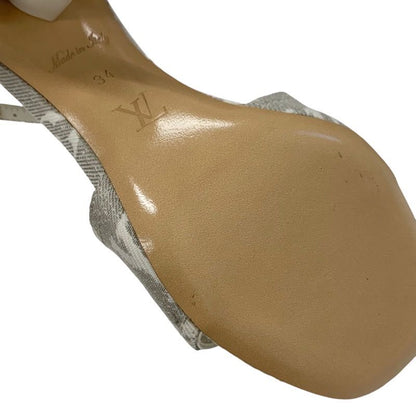 Louis Vuitton Silhouette Line Monogram Sandals Shoes Fabric Leather Light Gray