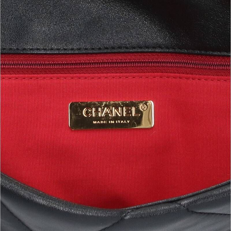 Chanel19 Maxi Flap Shiny Lamb Skin 2WAY Shoulder Bag Men's