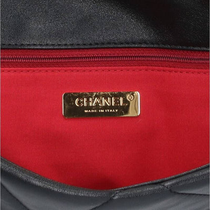 Chanel19 Maxi Flap Shiny Lamb Skin 2WAY Shoulder Bag Men's