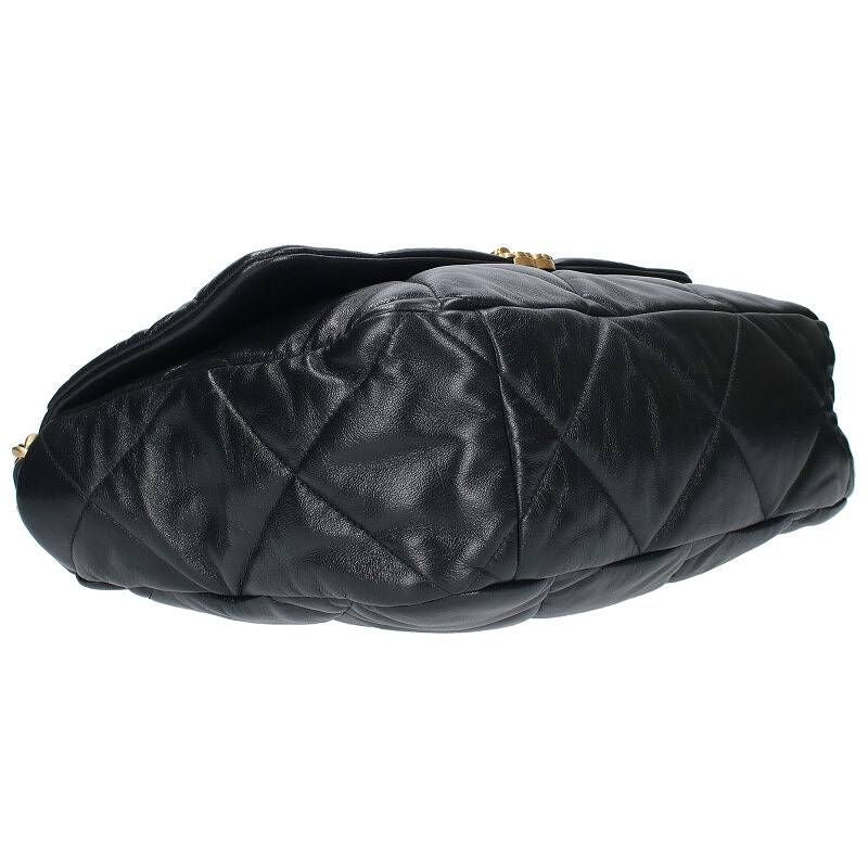 Chanel19 Maxi Flap Shiny Lamb Skin 2WAY Shoulder Bag Men's