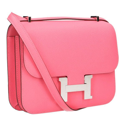 Hermes Constance Mini 18 W Engraved Svhardware Epson Rose Azalea Shoulder Bag