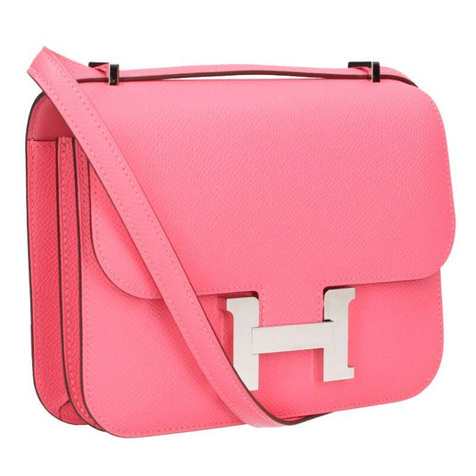 Hermes Constance Mini 18 W Engraved Svhardware Epson Rose Azalea Shoulder Bag