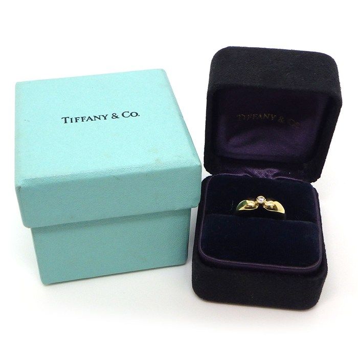 Tiffany & Co Tiffany & Co Ring Double Teardrop 1 Point Diamond 18K Yellow Gold
