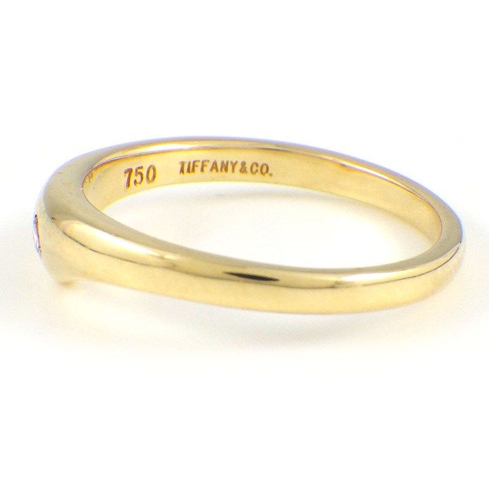 Tiffany & Co Tiffany & Co Ring Curved V Wave Band 1 Point Diamond 18K Yellow
